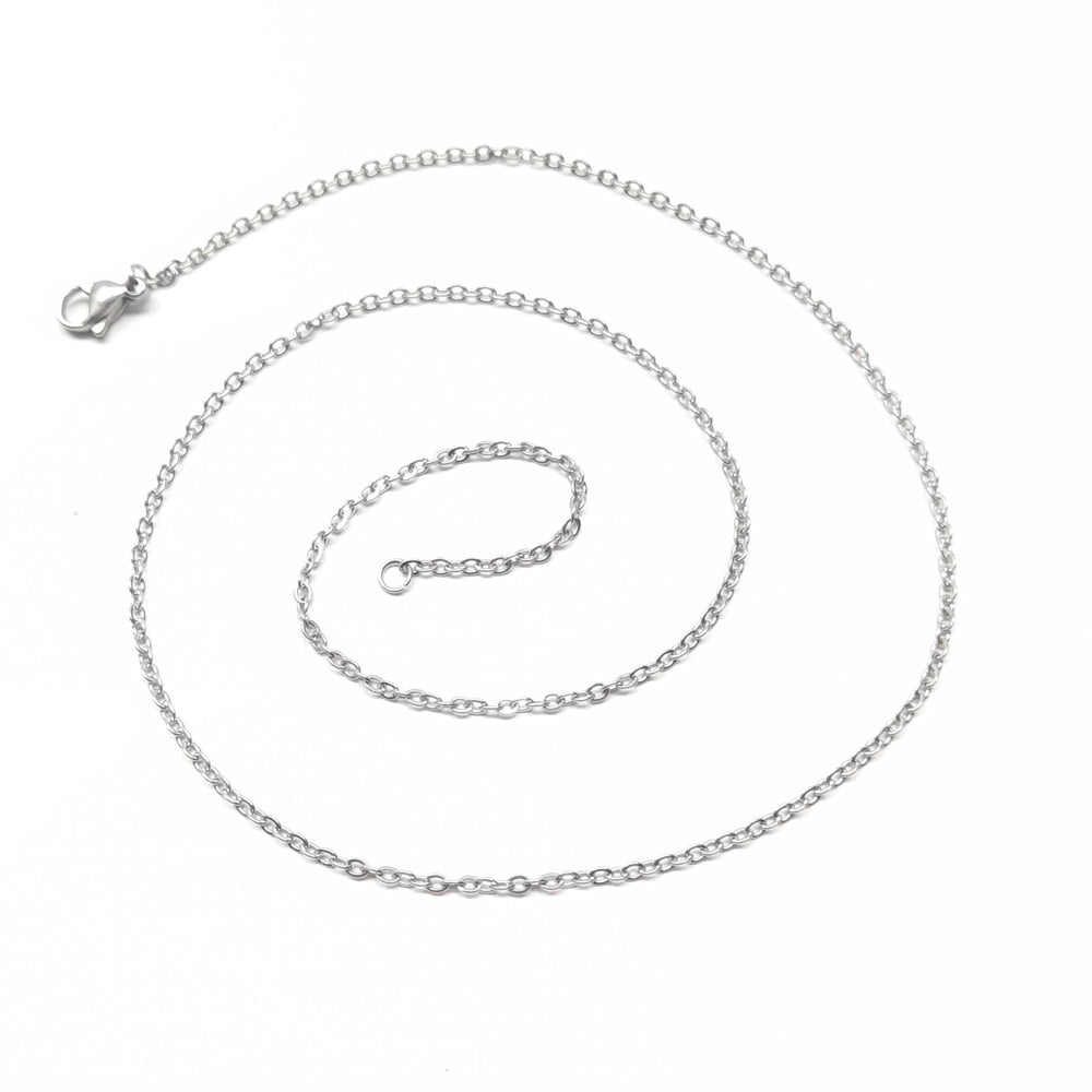 Cadena Acero Rolo Plateada 45CM | Nicola Joyería