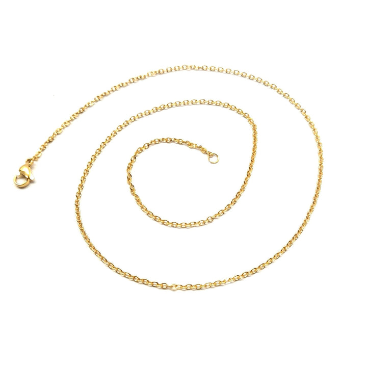 Cadena Acero Rolo Dorada 45CM | Nicola Joyería