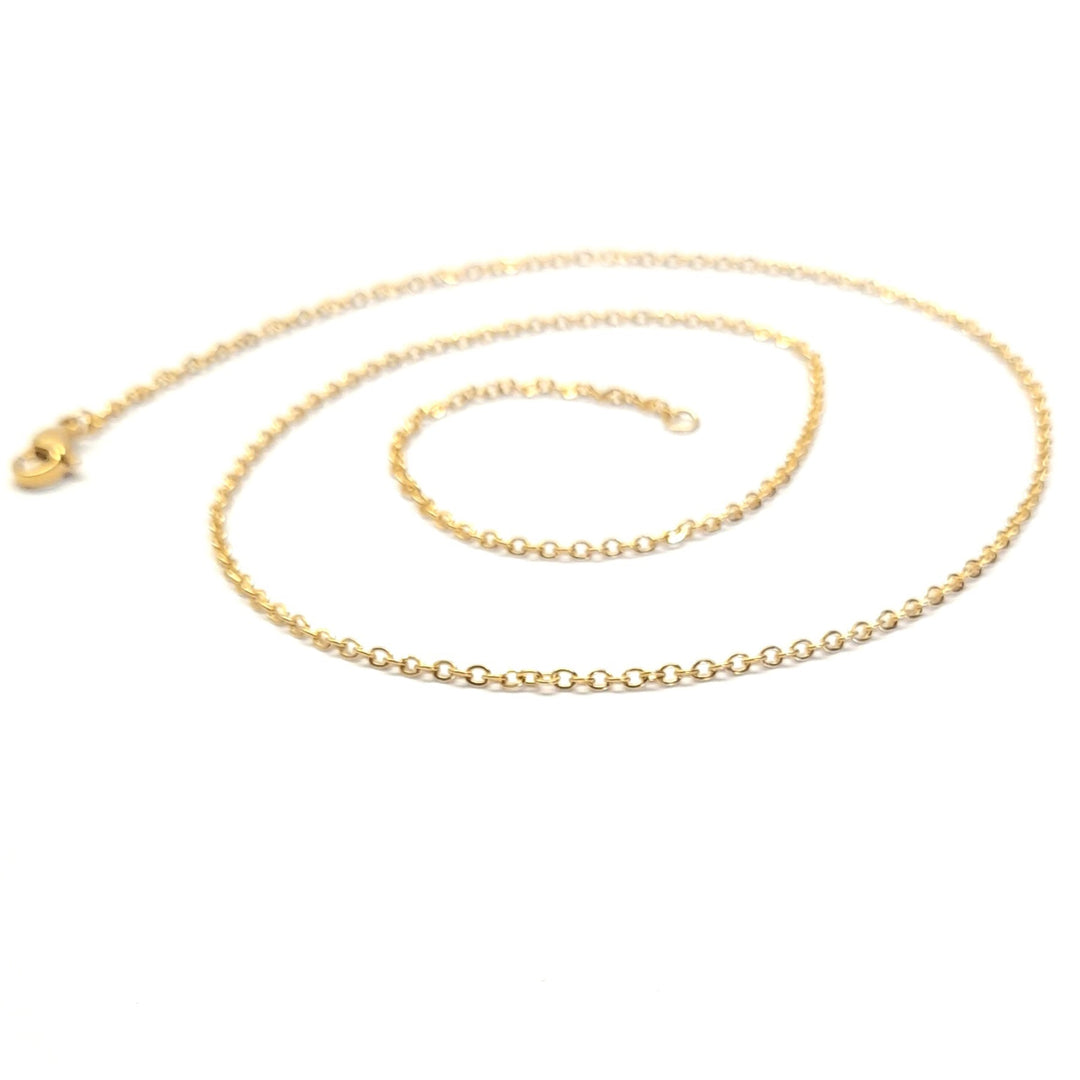 Cadena Acero Rolo Dorada 45CM | Nicola Joyería