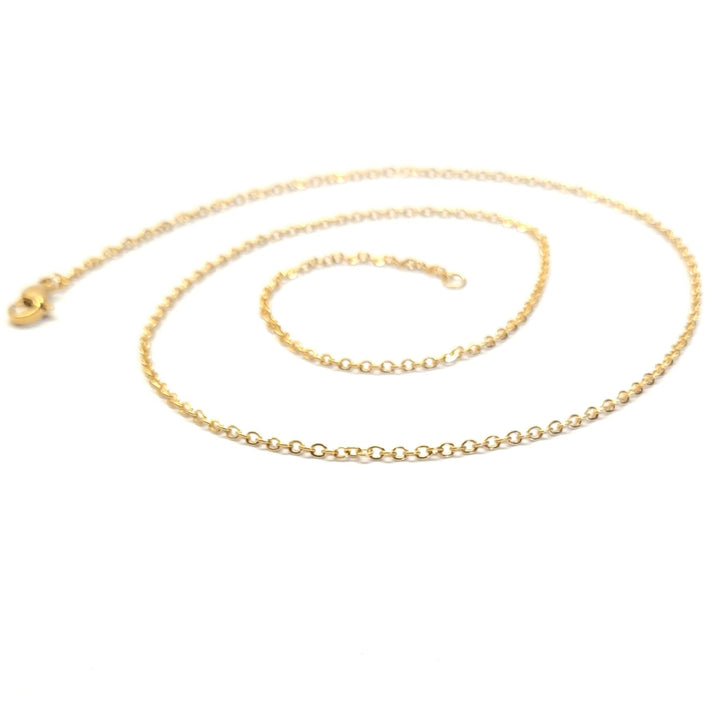 Cadena Acero Rolo Dorada 45CM | Nicola Joyería