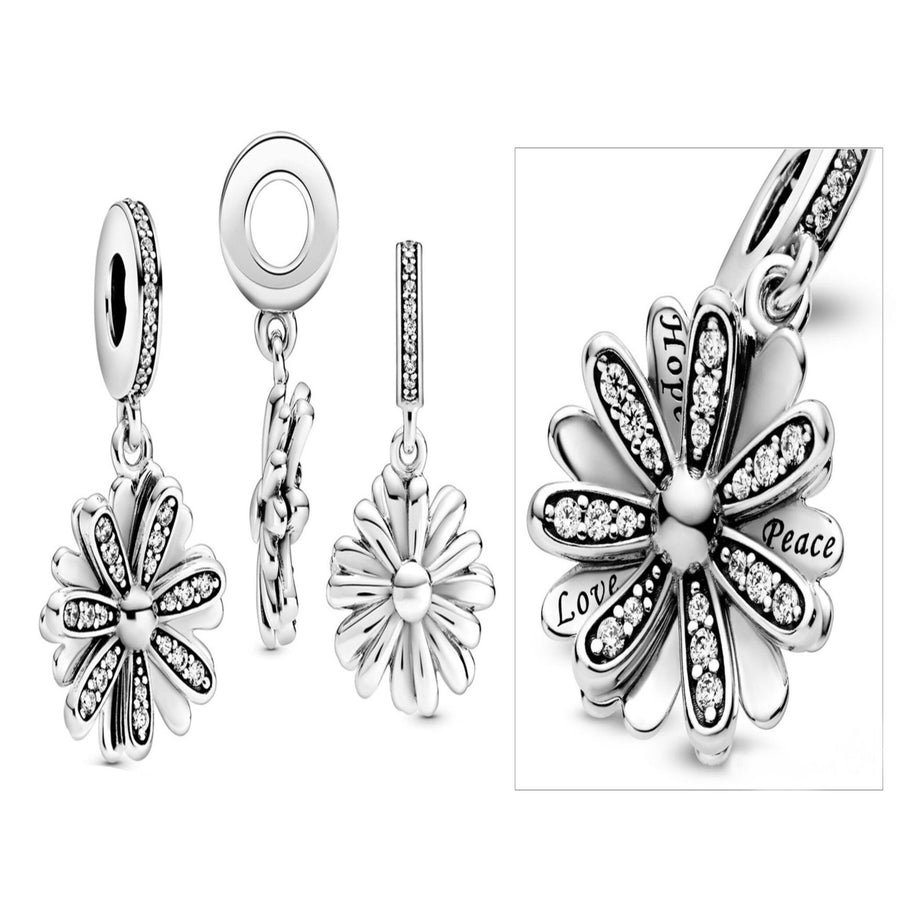 Sparkling Daisy Pandora Daisy Dangle Charm Purple Daisy Dangle Charm