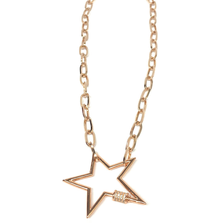 Collar Estrella Brillante de Acero Inoxidable Oro Rosa | Costa Rica