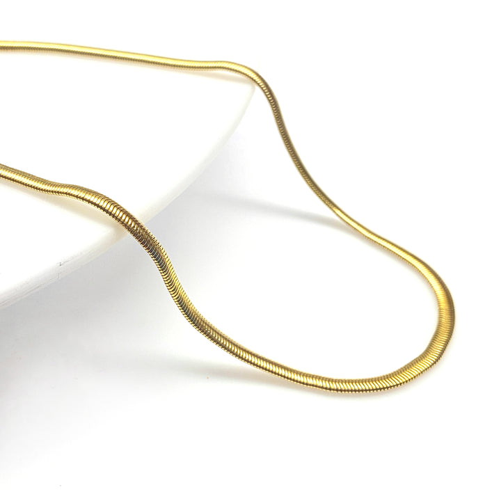 Cadena Acero 🐍  Panza Culebra 4MM Dorada | Nicola Joyería