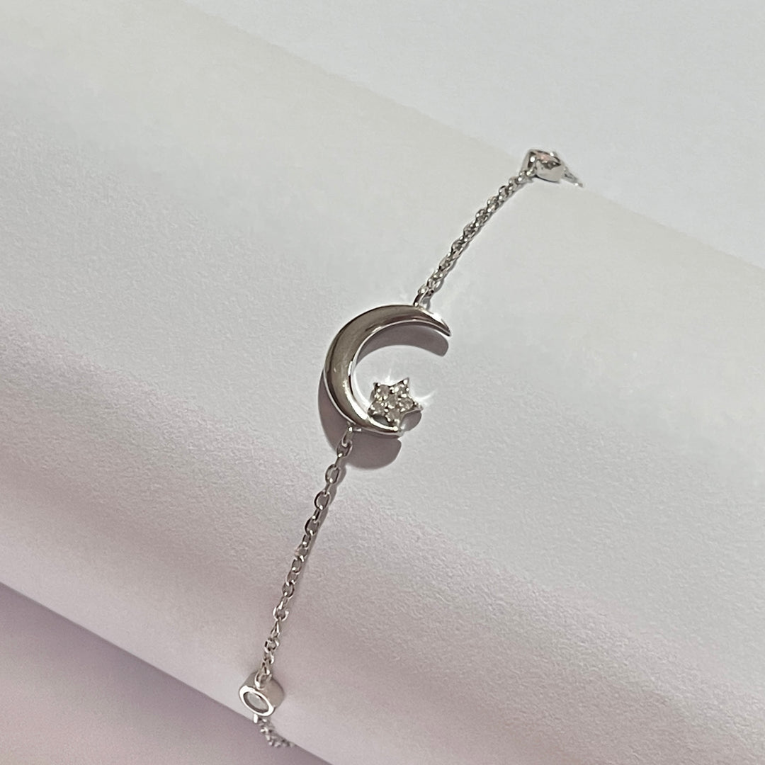 Pulsera Plata 🌙⭐️ Luna Estrella Brillo