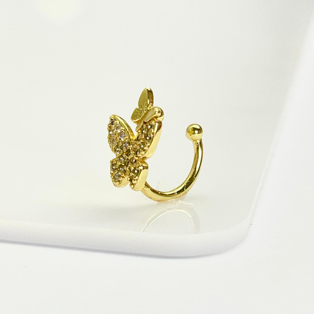 Escalador de Acero Mariposa Doble Blanca 🦋| Nicola Joyería 