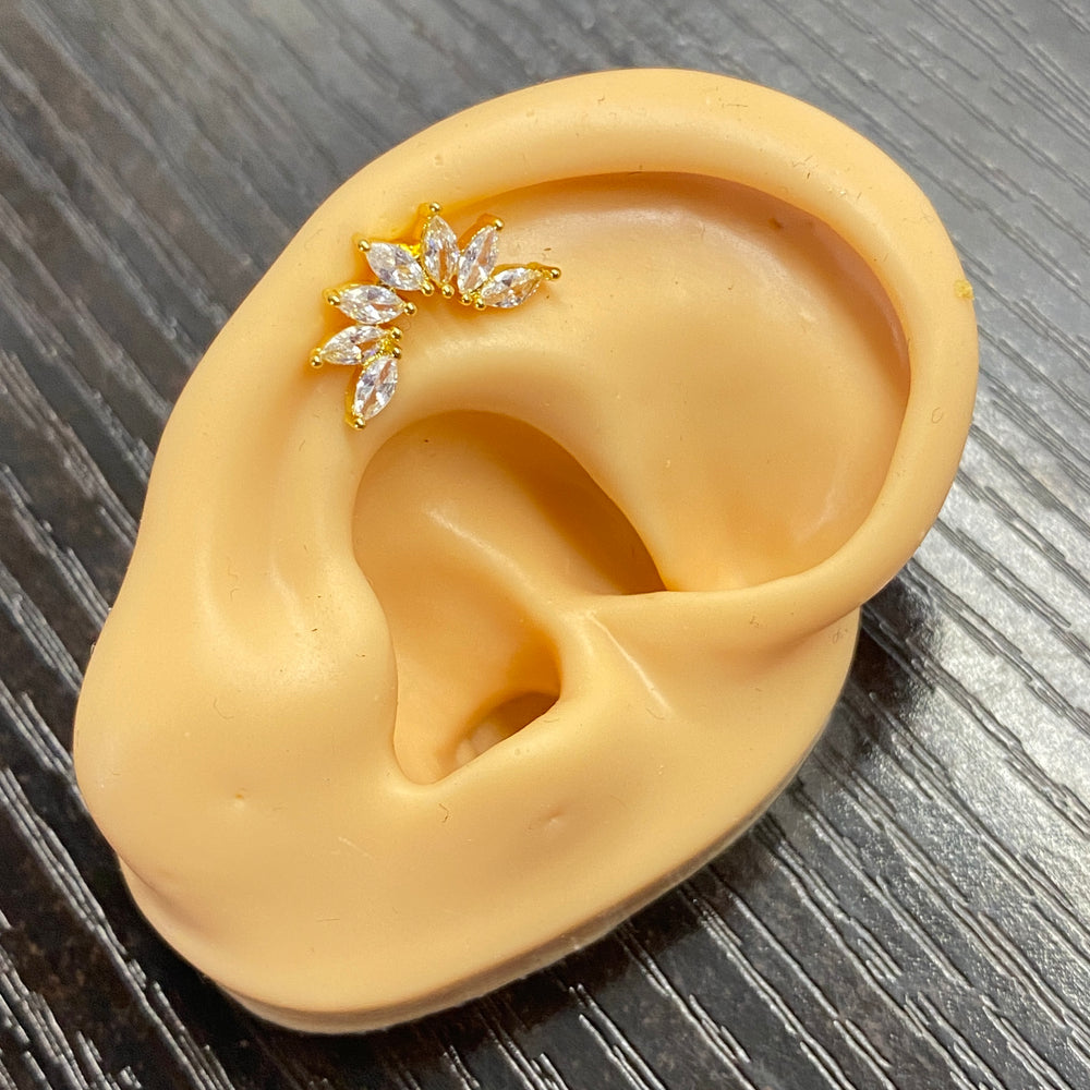 Arete Quirúrgico🍃Hoja Dorado| Nicola Joyería