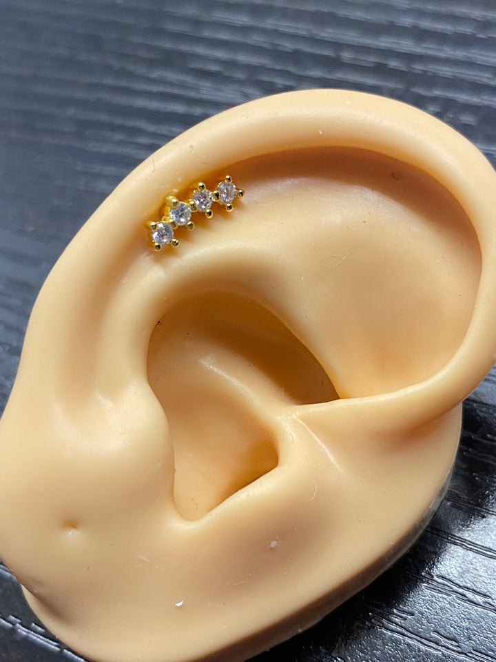 Arete Quirúrgico 🧡Circonia Dorado