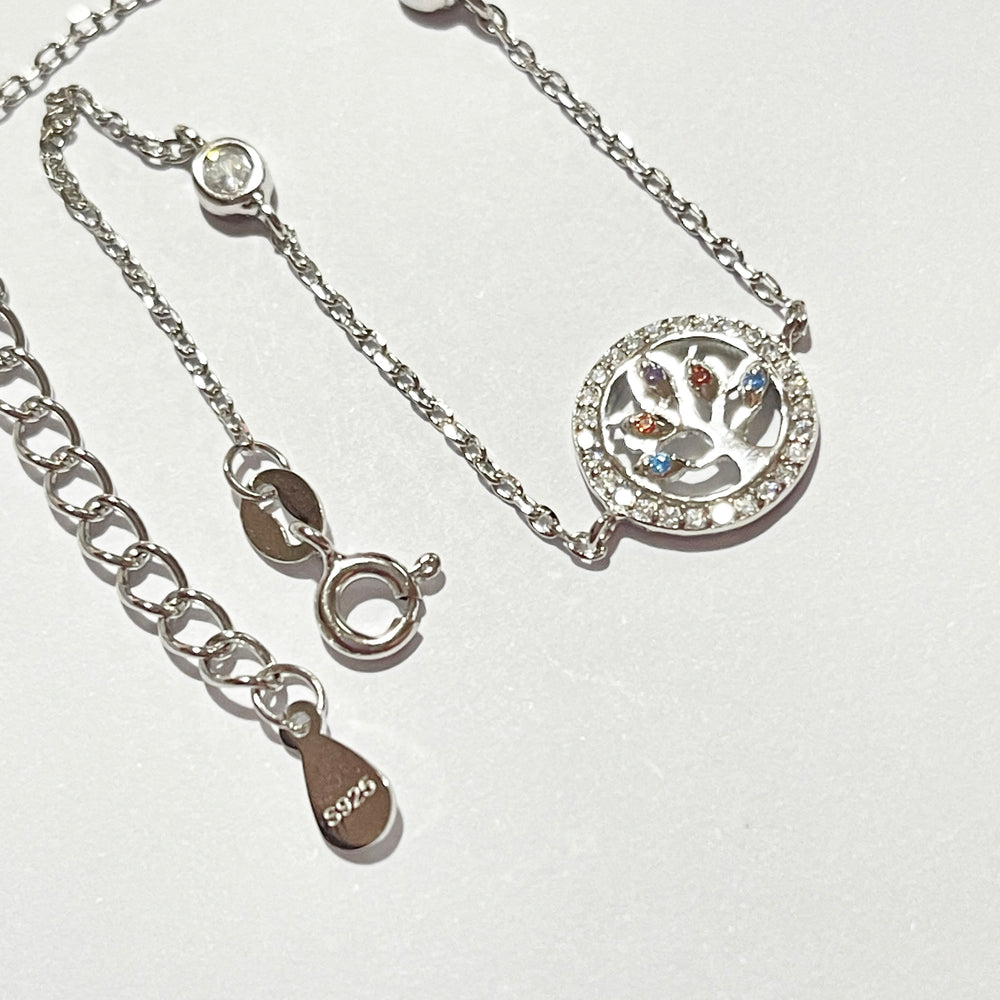 Pulsera Plata Árbol de la Vida Multicolor | Nicola Joyería 