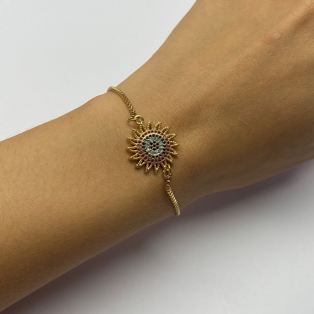 Pulsera Acero Sol 🌞 Dorado
