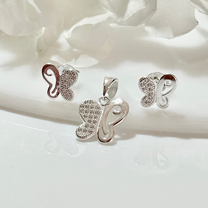 Juego Plata Mariposa Lisa 🦋 | Nicola Joyería 