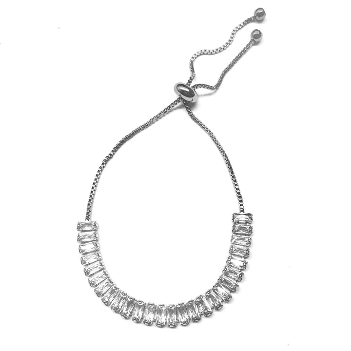 Pulsera Acero Baguette Plateado