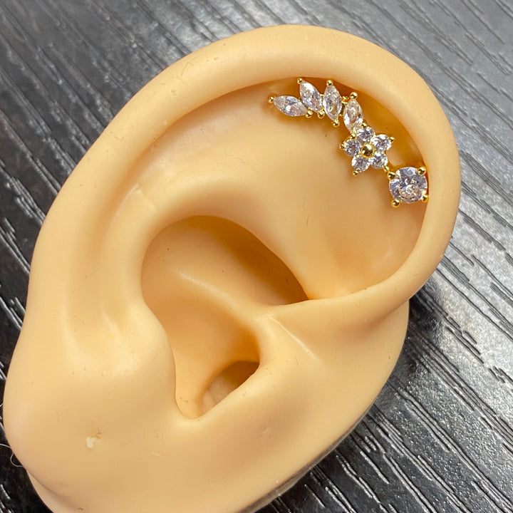 Arete Quirúrgico 🌺 Flor Dorado