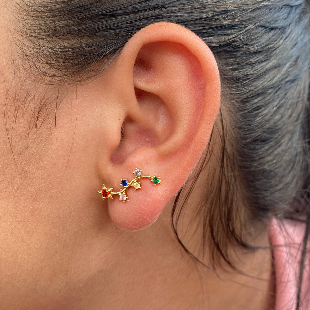Escaladores de Acero Estrellas de Colores | Plata 925