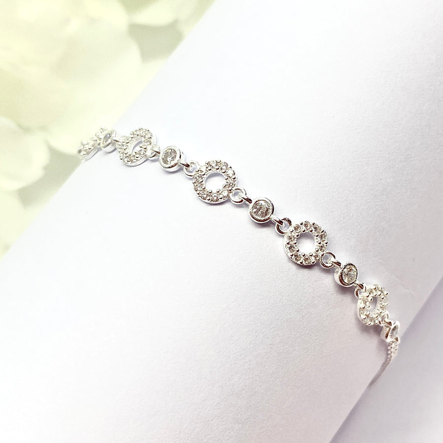 Pulsera de Plata Círculos con Circonita | Nicola Joyería en Costa Rica