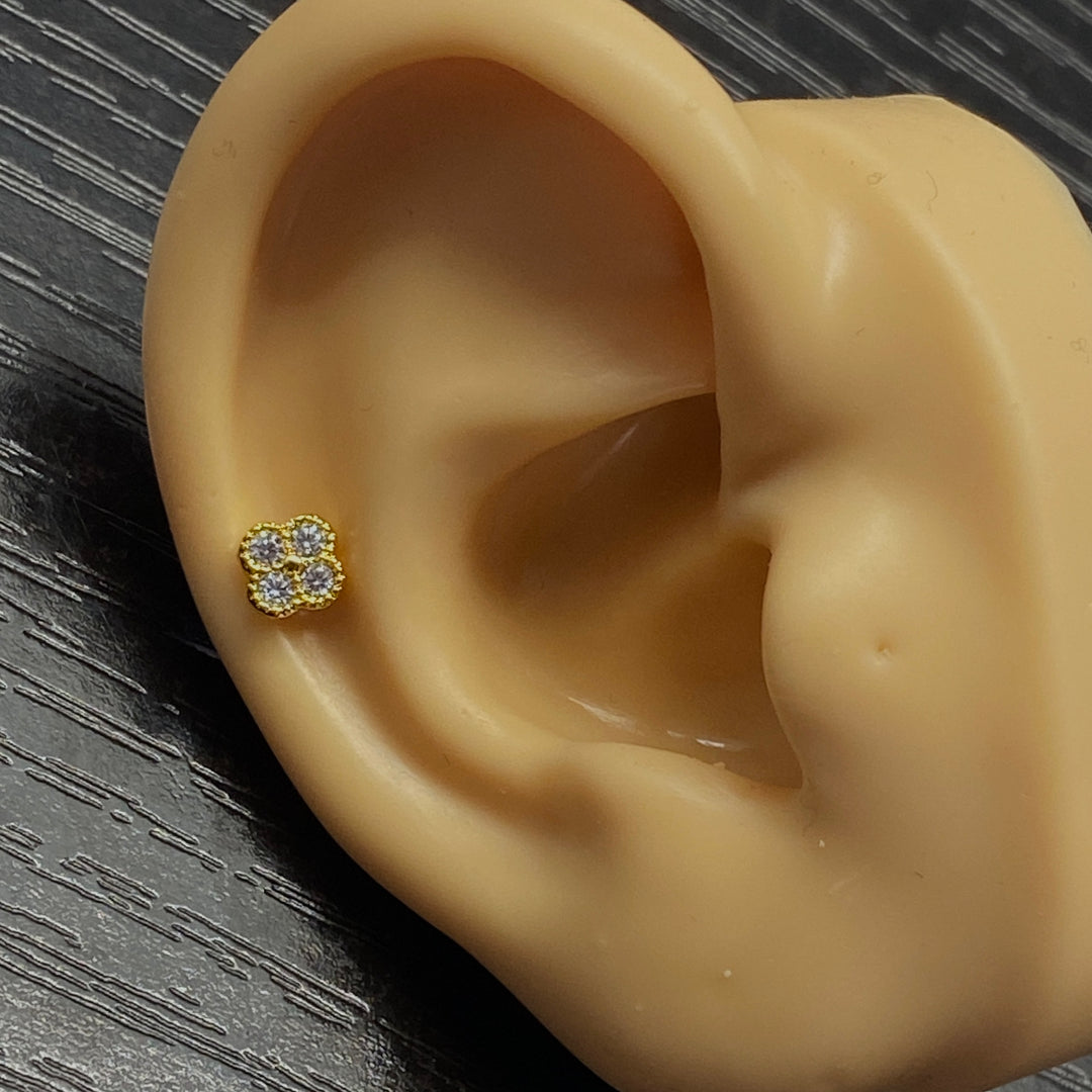 Arete Quirúrgico 🌺 Flor Dorado