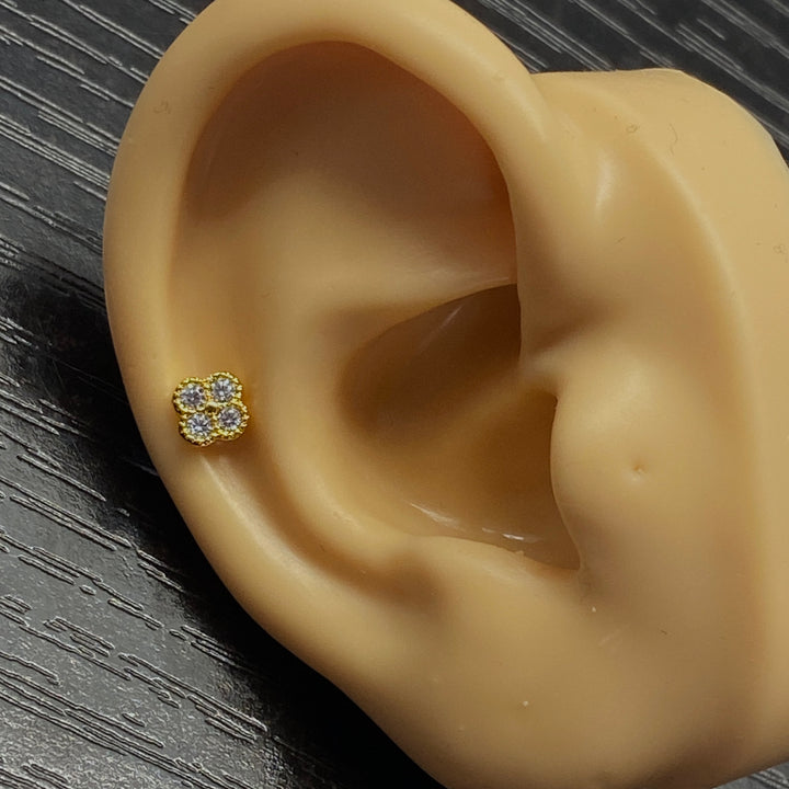 Arete Quirúrgico 🌺 Flor Dorado