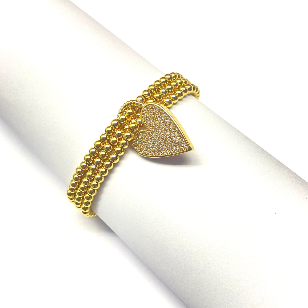 Pulsera Acero 💛 Corazón Triple
