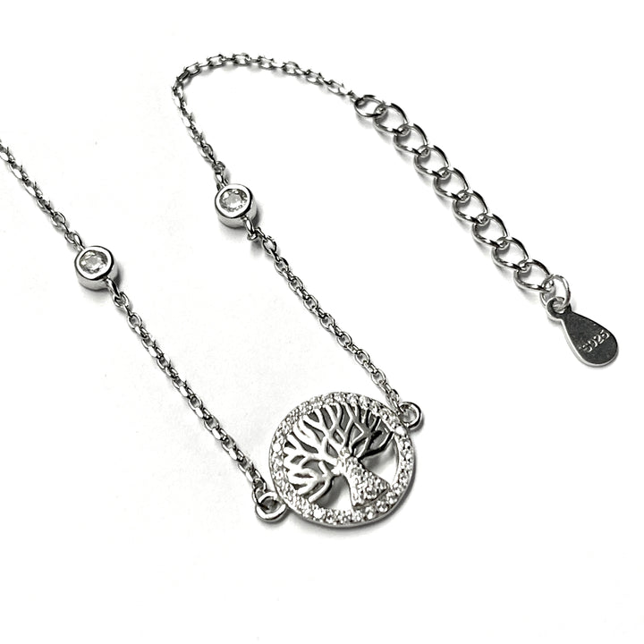 Pulsera Plata 🌳Árbol Brillo