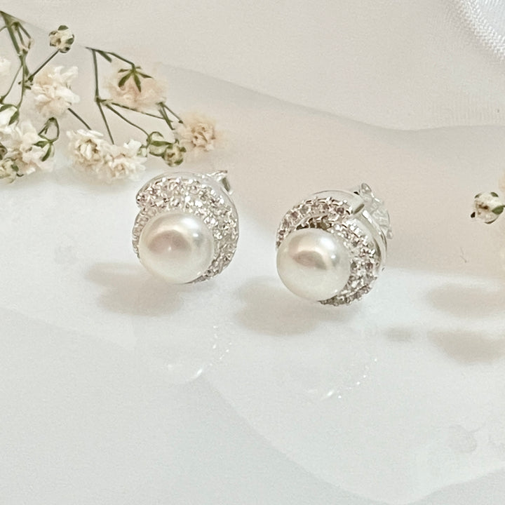 Aretes de Plata Perlas Cultivadas | Nicola Joyería