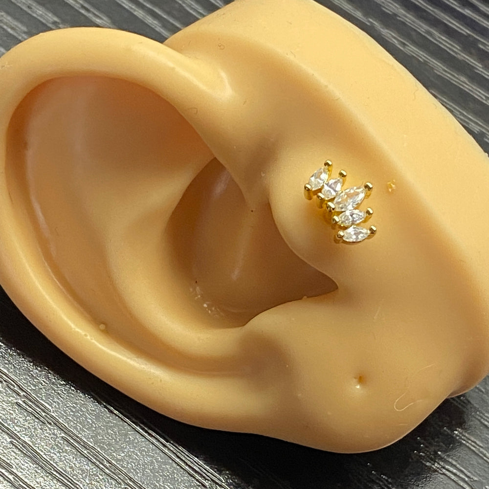 Arete Quirúrgico 🧡Circonia Dorado| Nicola Joyería