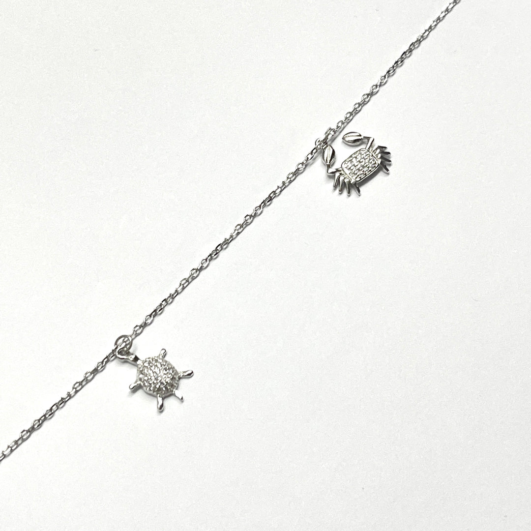 Pulsera Plata 🦀🐢Cangrejo y Tortuga