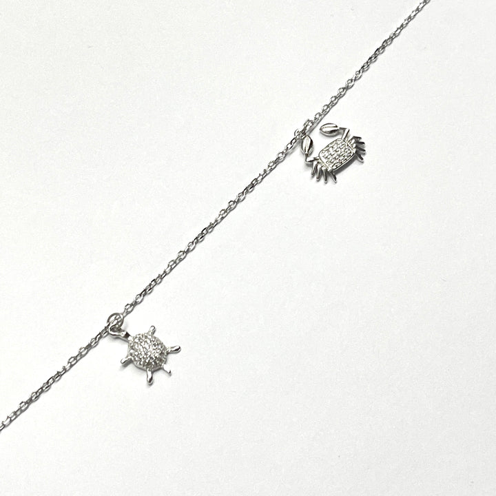 Pulsera Plata 🦀🐢Cangrejo y Tortuga