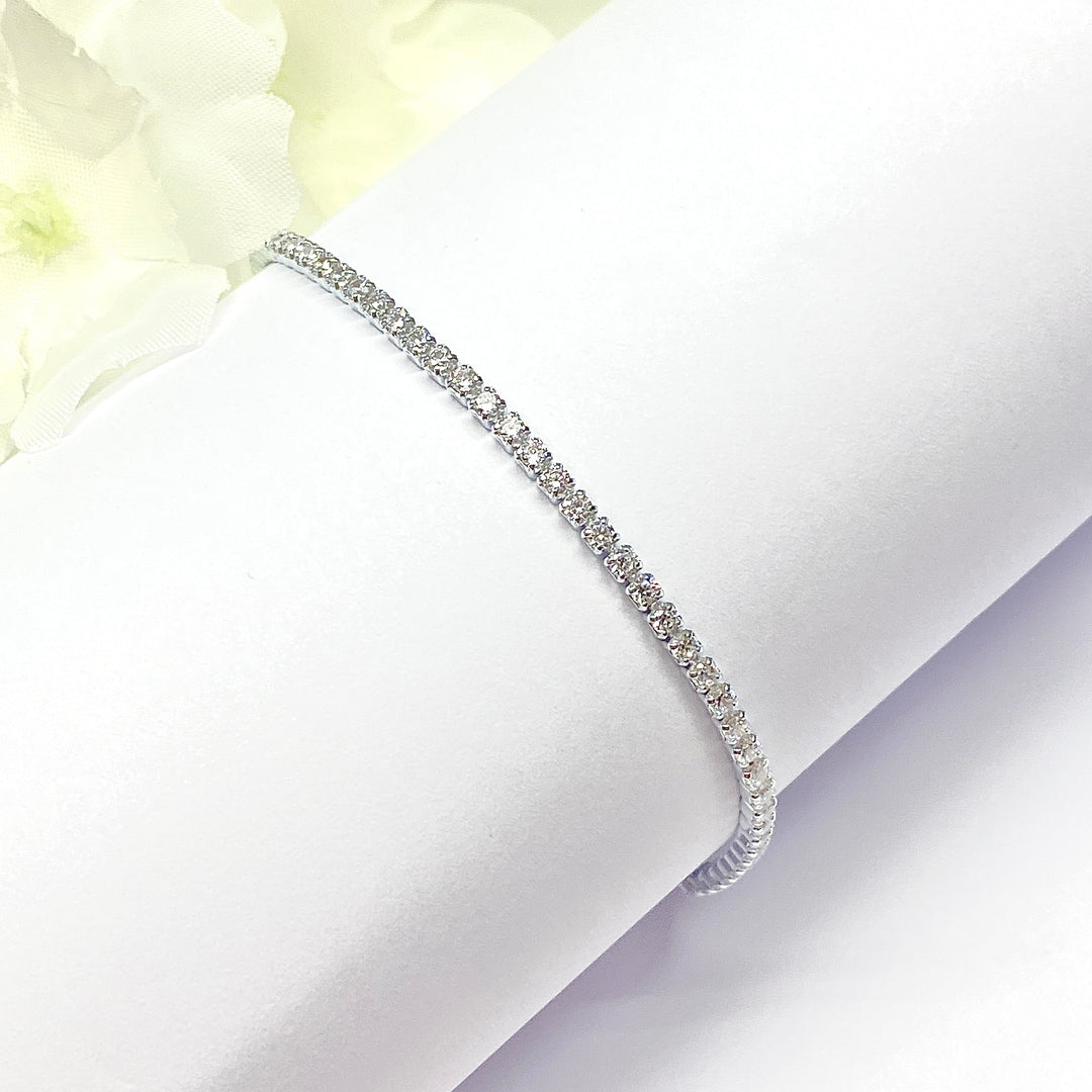 Pulsera de Plata Circonitas Blancas | Nicola Joyería