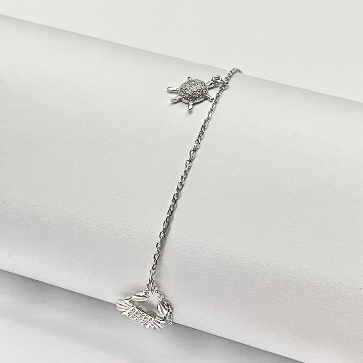 Pulsera Plata 🦀🐢Cangrejo y Tortuga