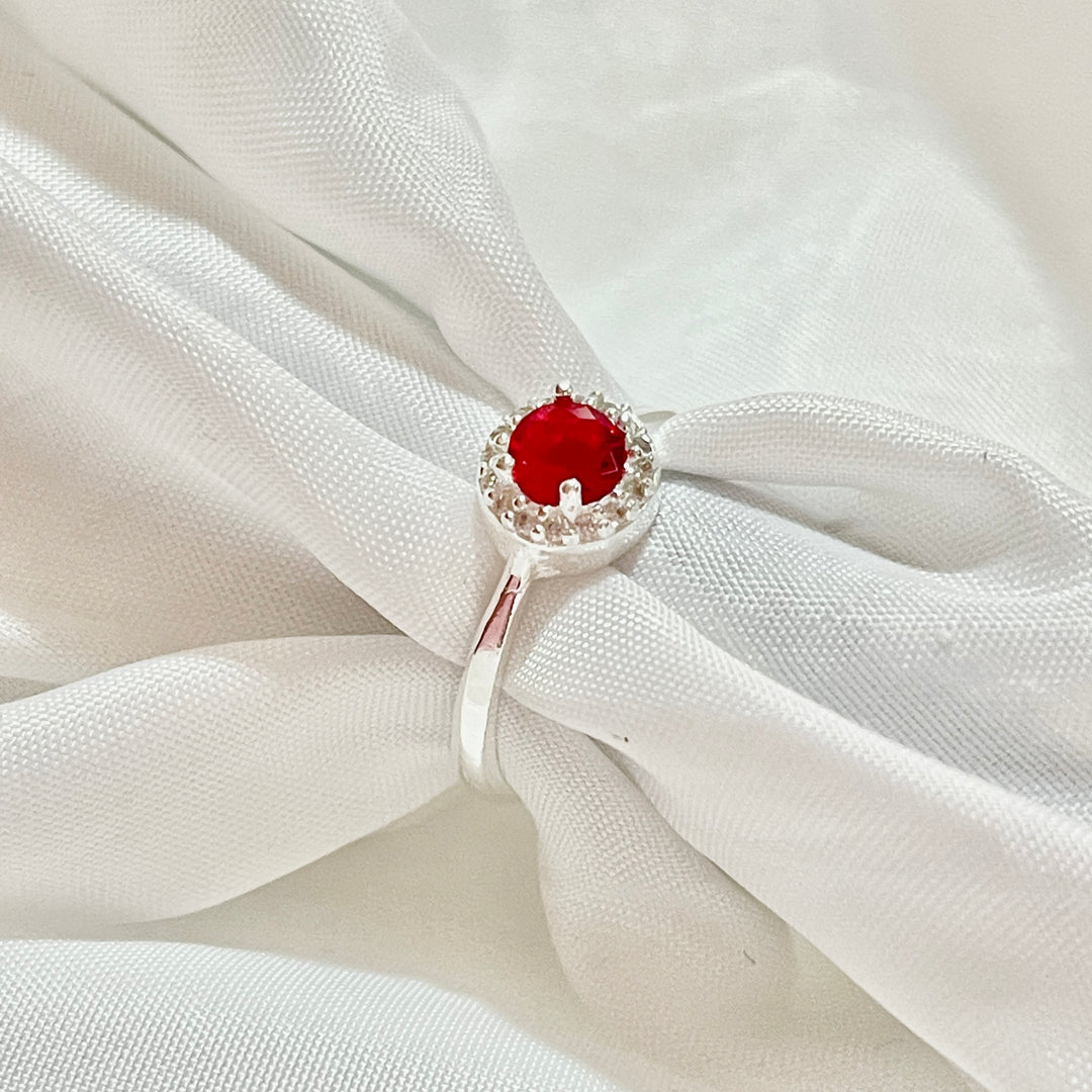 de Anillo Plata Promesa Circulito Rojo ❤️| Nicola Joyería 