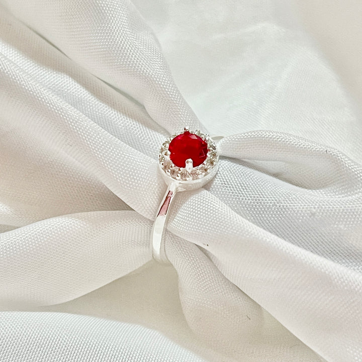 de Anillo Plata Promesa Circulito Rojo ❤️| Nicola Joyería 