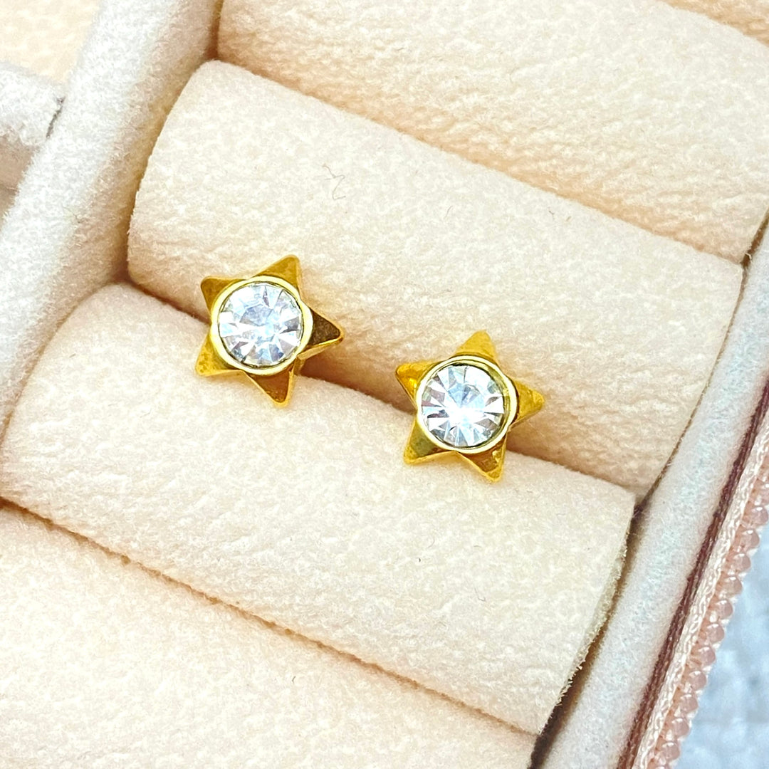 Aretes de Acero Estrellas Lisas