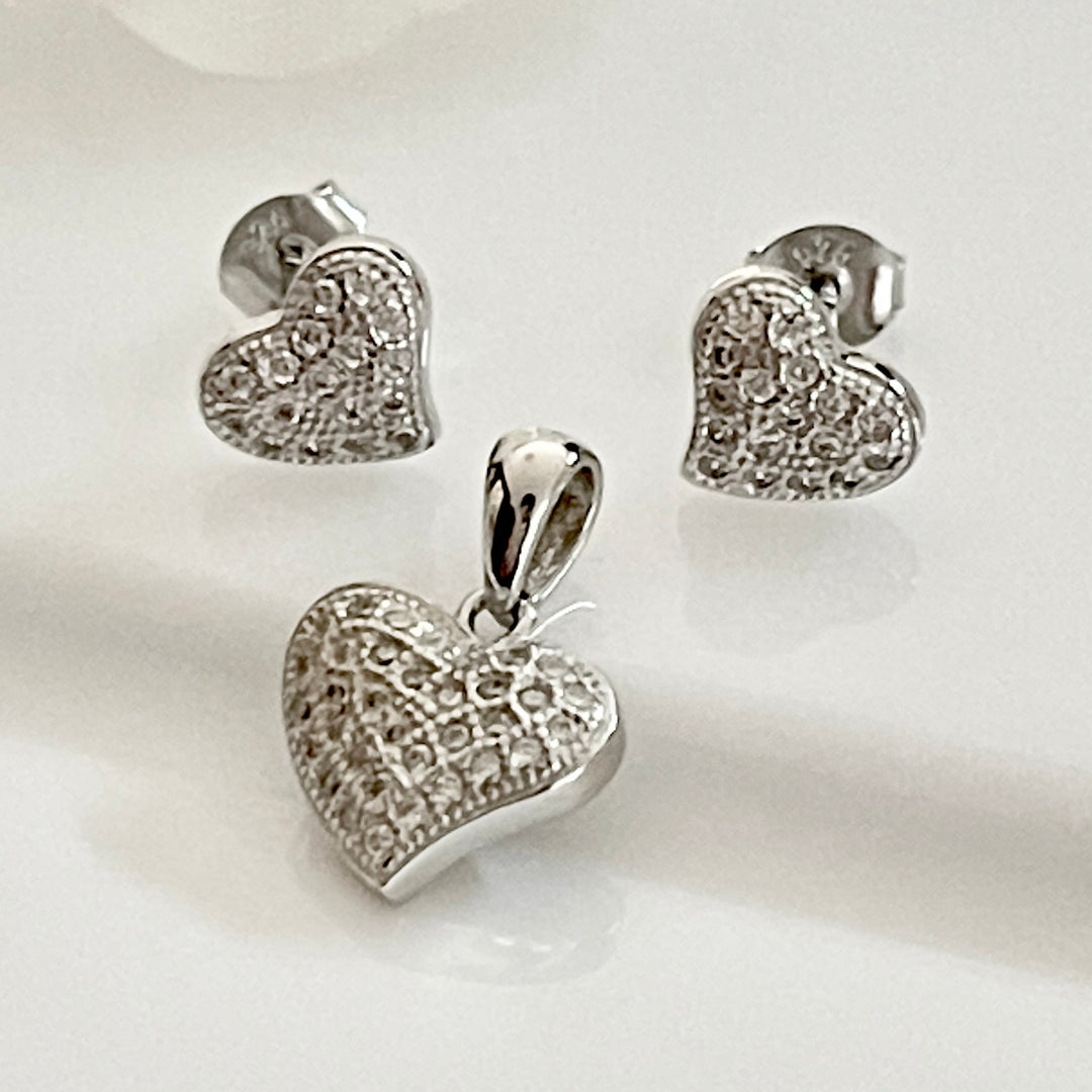 Juego Plata ❤️‍🔥Corazón | Nicola Joyería 
