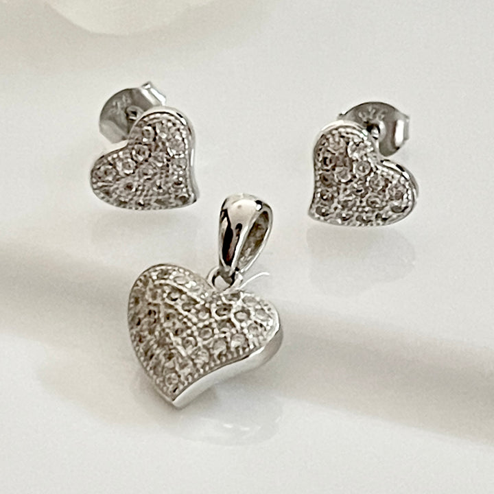 Juego Plata ❤️‍🔥Corazón | Nicola Joyería 