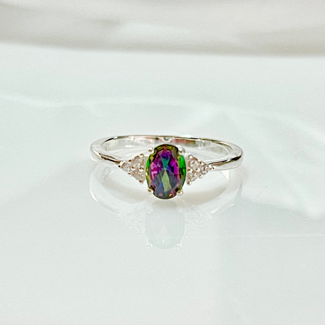 Anillo Plata Promesa Brillo Topacio 🌺 | Nicola Joyería 