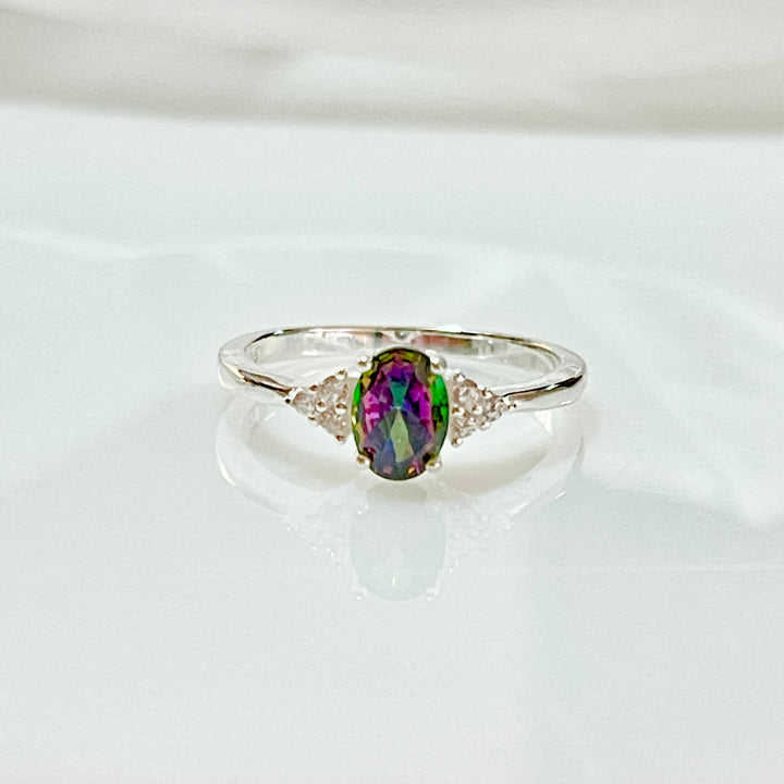 Anillo Plata Promesa Brillo Topacio 🌺 | Nicola Joyería 