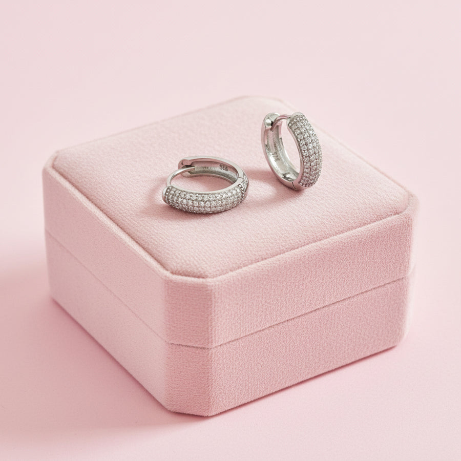 Huggies Plata 💎Brilloso | Nicola Joyería 