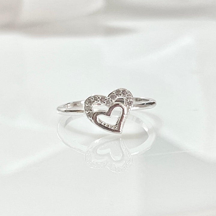 Anillo Plata Promesa Corazón Doble  ❤️ | Nicola Joyería 