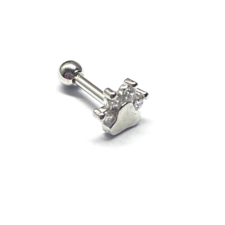 Arete Quirúrgico 👑 Corona Plateado| Nicola Joyería