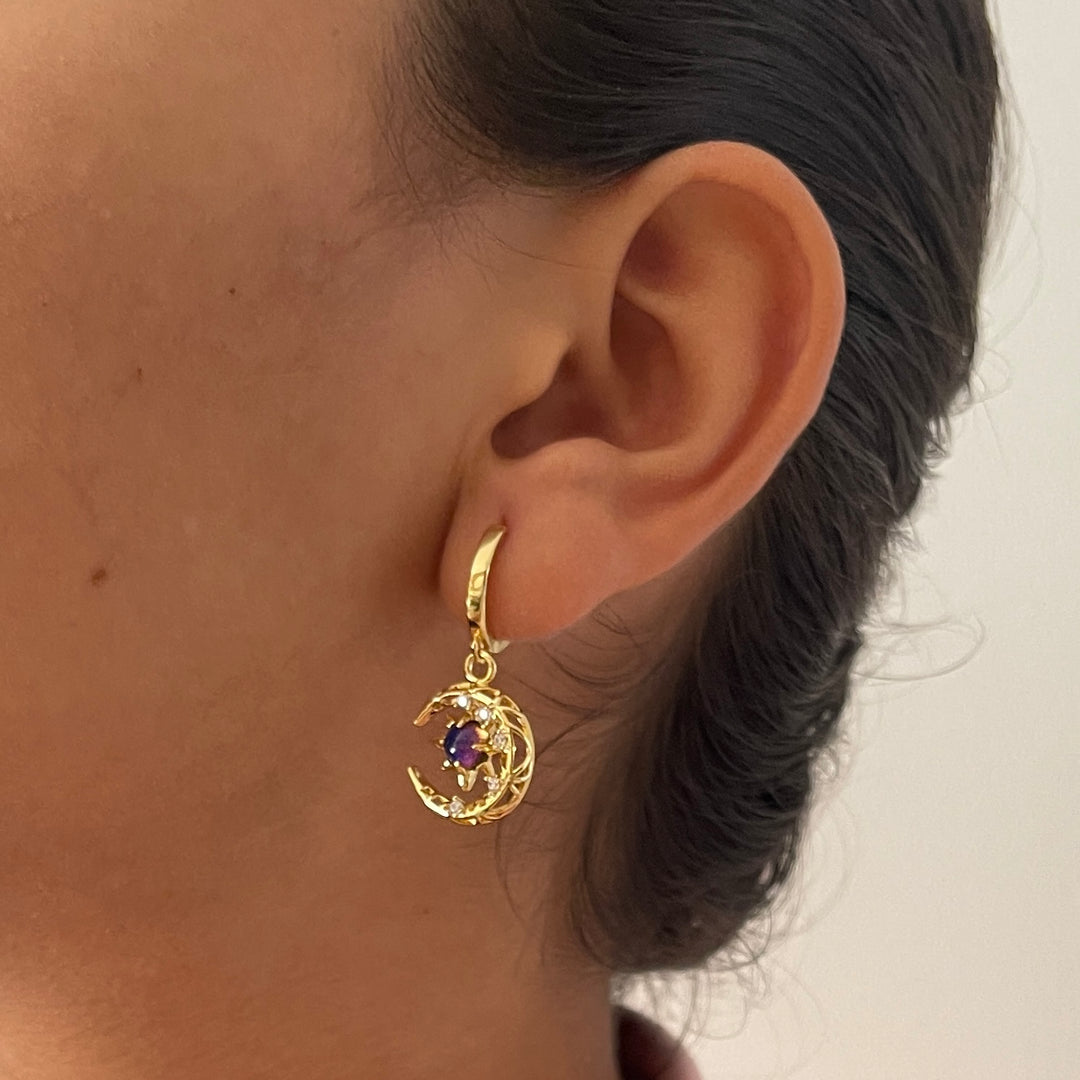 Huggies de Acero 🌙🟣Luna círculo Morado