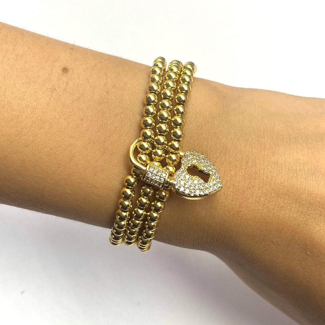 Pulsera Acero 💛 Corazón Llave