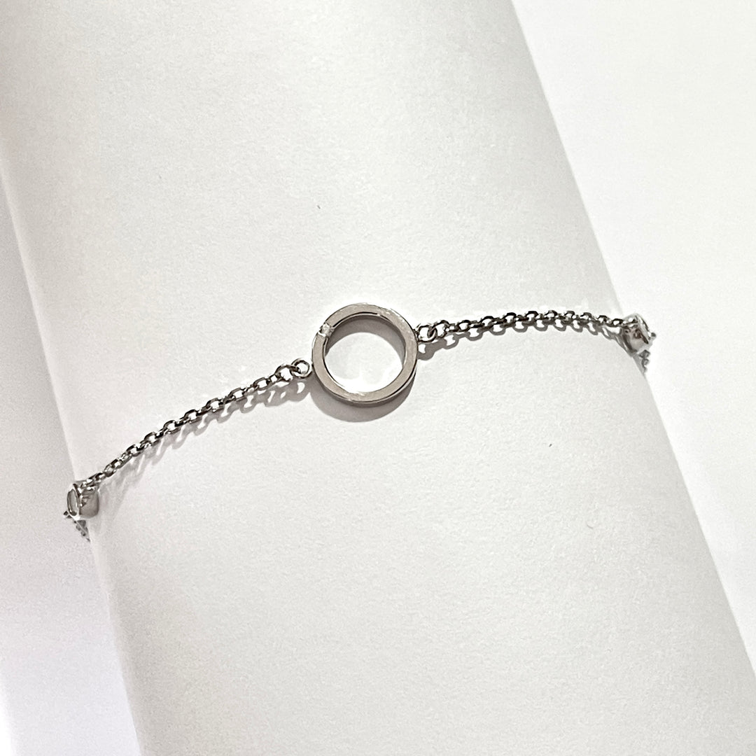 Pulsera Plata ✨Círculo Brillo