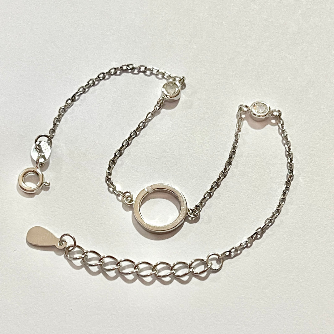 Pulsera Plata ✨Círculo Brillo