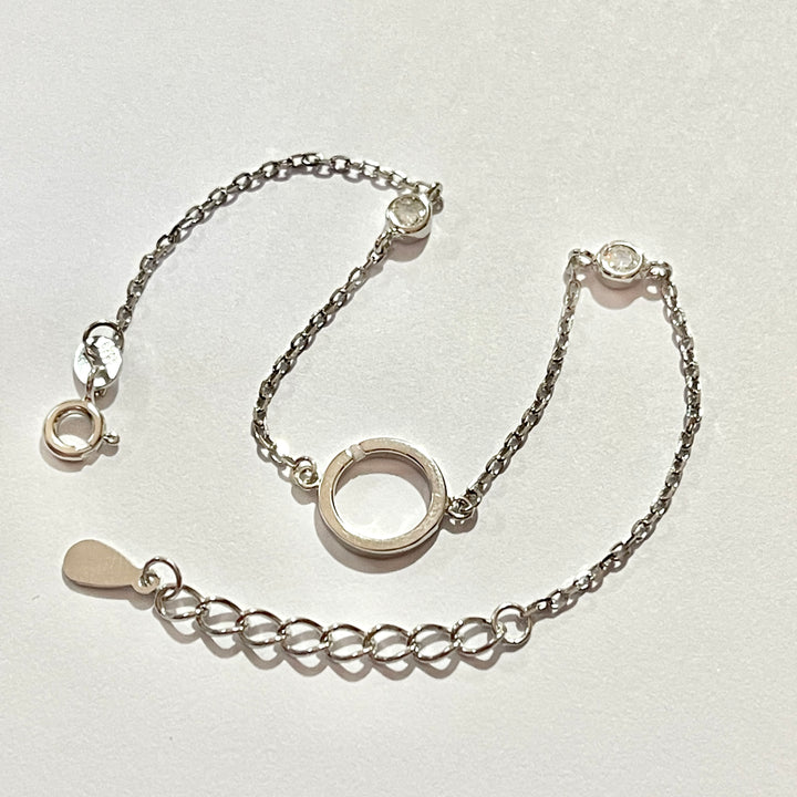 Pulsera Plata ✨Círculo Brillo