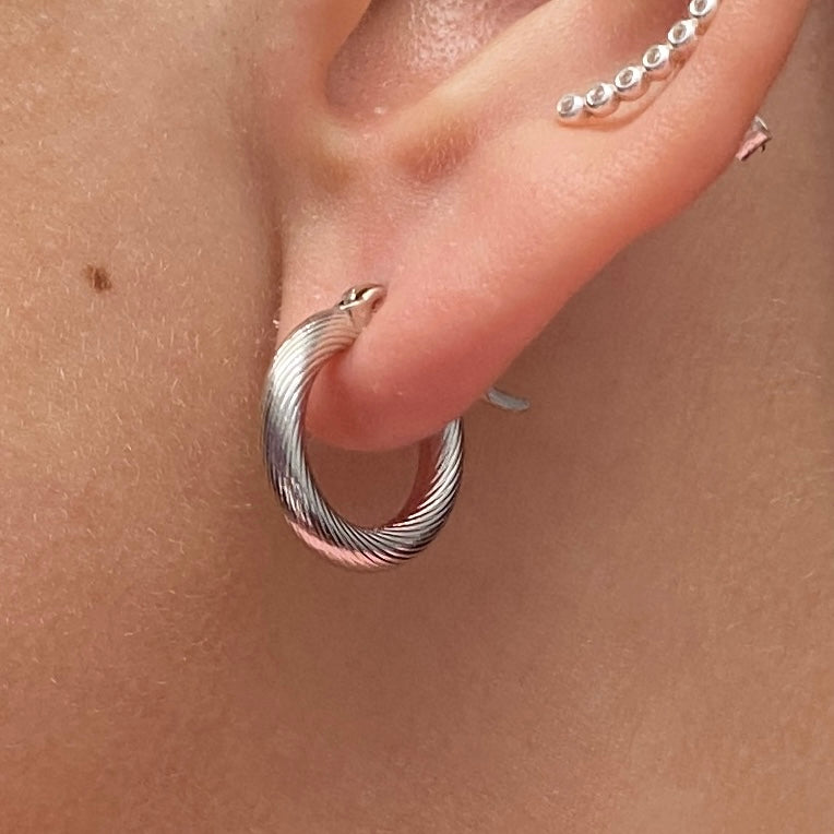 Argollas Acero Lisas Rayas
