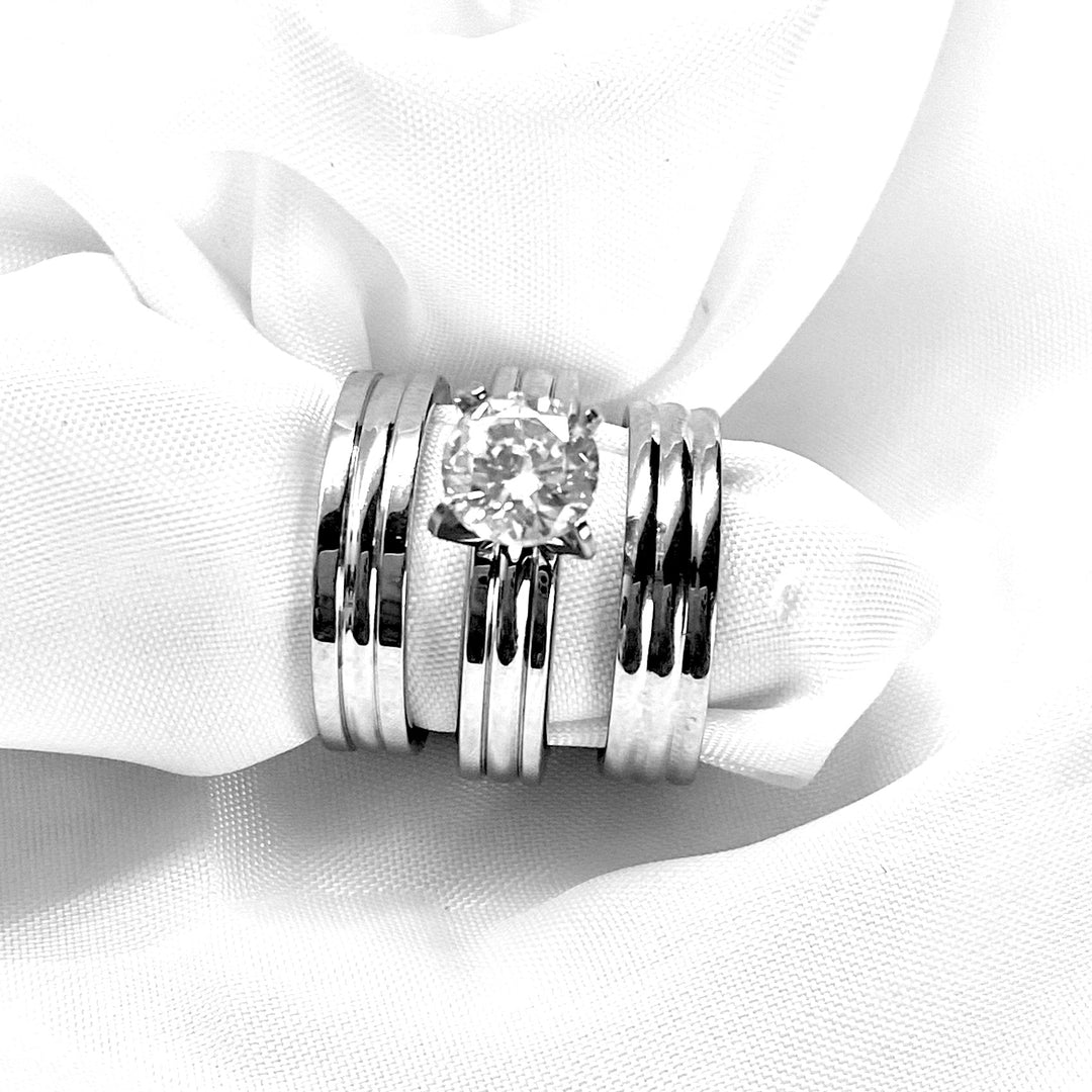 Con Alianzas De Acero Joyería Anillos De Matrimonio De Acero