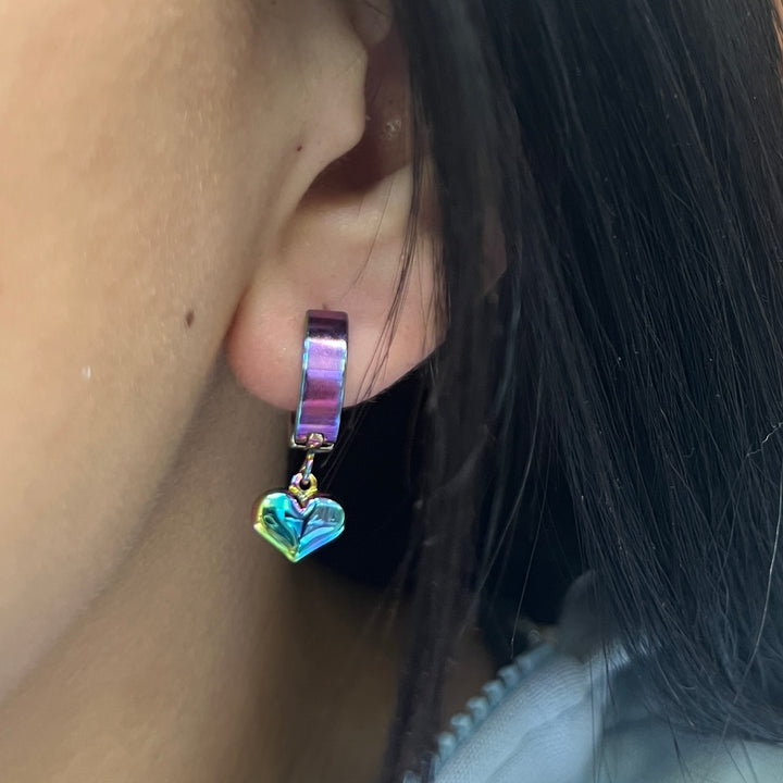 Huggies de Acero Corazón ♥️ Tornasol