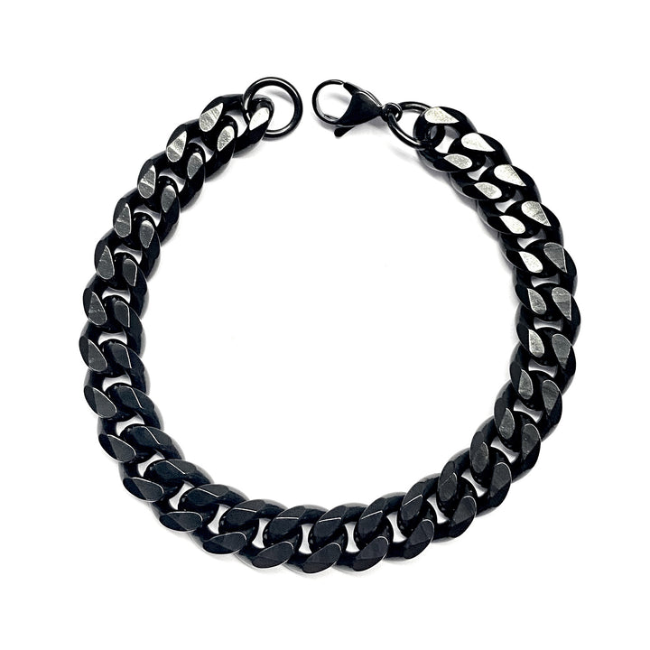 Pulsera Cubana Negra 10MM | Nicola Joyería