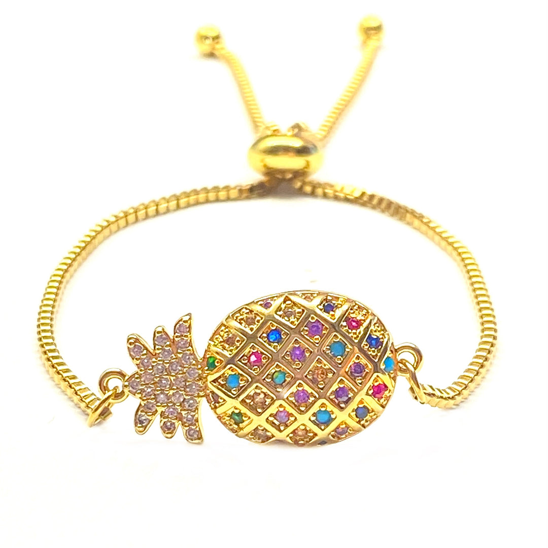 Pulsera Acero 🍍 Piña Dorado
