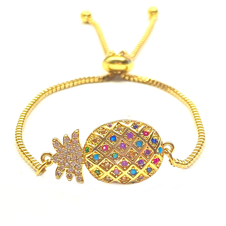 Pulsera Acero 🍍 Piña Dorado