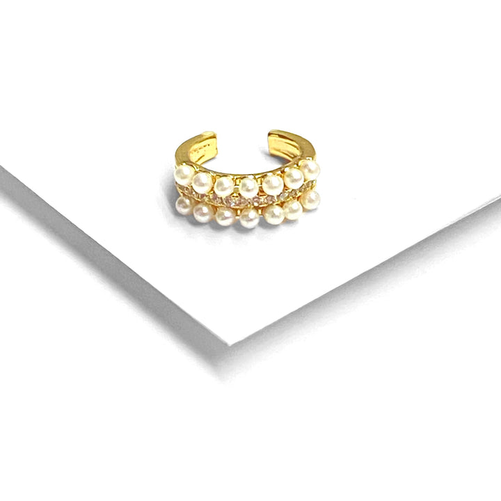 Ear Cuff con Perlas Blancas | Nicola Joyería